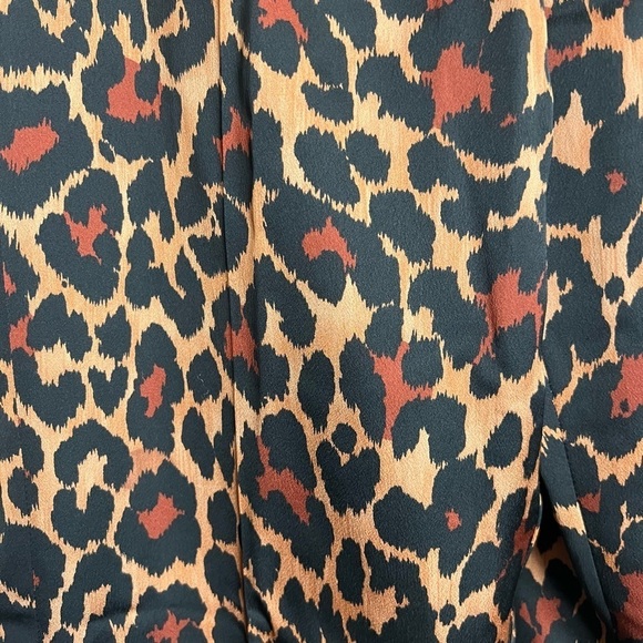 J.Crew Leopard Print Pants Size 4 High Rise Elastic Waist - Picture 11 of 11